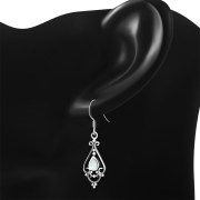 Mother of Pearl Drop Silver Earrings, e431